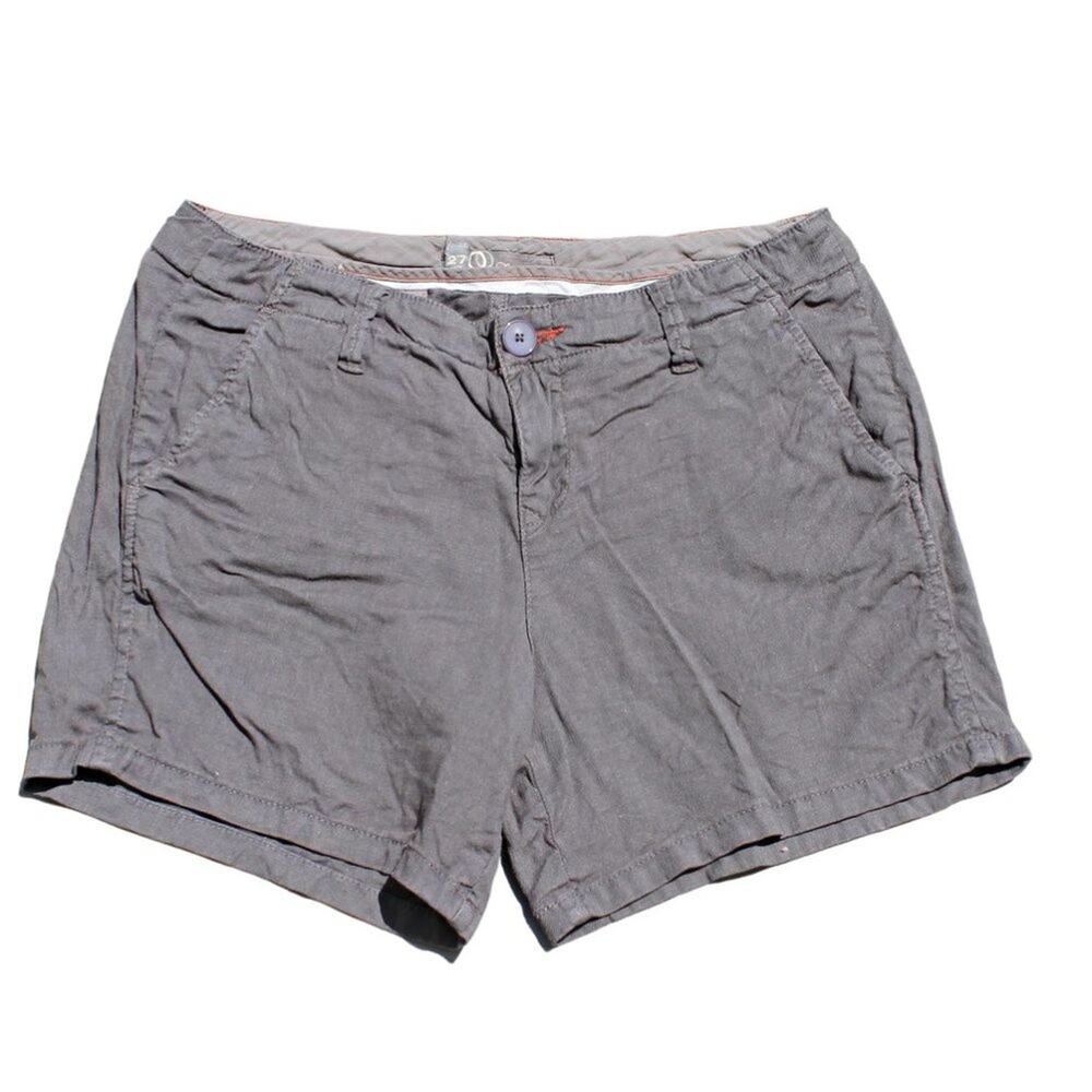 Level 99 Women's Linen Shorts Anthropologie Coastal Minimalist Gray Size 27
